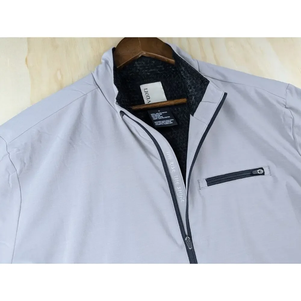 Vuori Men's XL Palomar Insulated Jacket Fog Grey Full Zip Grid Fleece Lined NWT